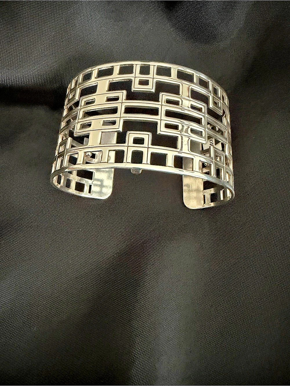 Brighton Christo Lyon Wide Cuff Bracelet Geometric Cuff Bracelet in Silver